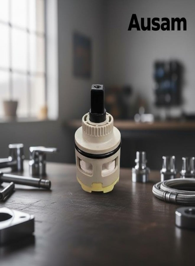 Ausam صمام خرطوشة حوض المطبخ من أوسام، مقاس 35 مم، ذو قلب قرص سيراميكي دوار، بديل لصنبور الخلاط للماء الساخن والبارد - Image 5